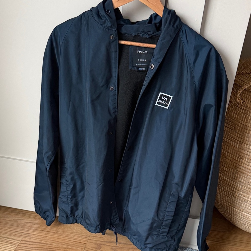 RVCA Men's Navy Windbreaker Jacket